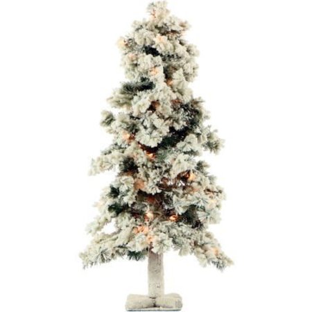 ALMO FULFILLMENT SERVICES LLC Fraser Hill Farm Artificial Christmas Tree - 2 Ft. Snowy Alpine Tree - Clear Lights FFSA020-1SN